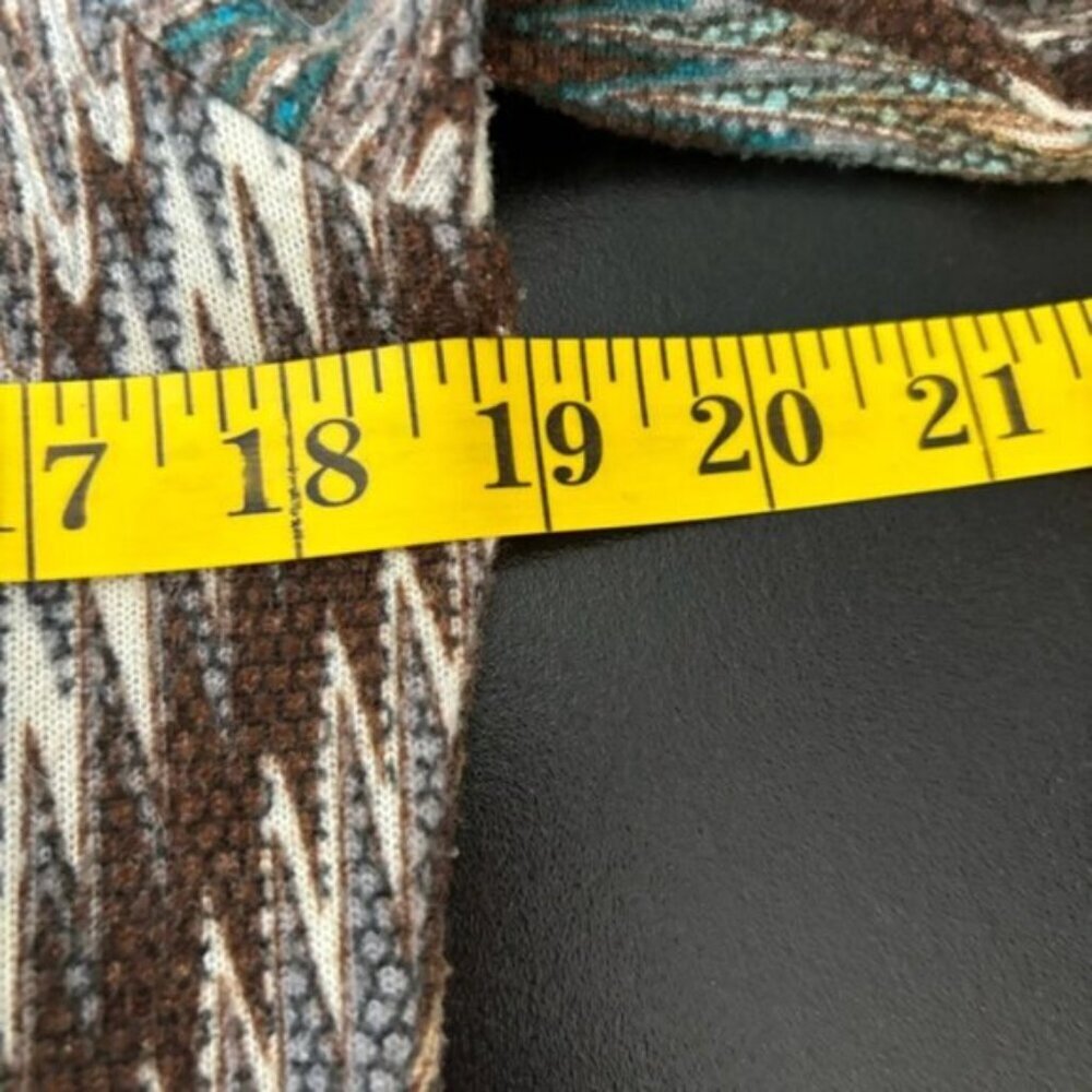 Papillon Dress Womens Large Knit Brown Turquoise 3/4 Sleeves - Picture 4 of 9